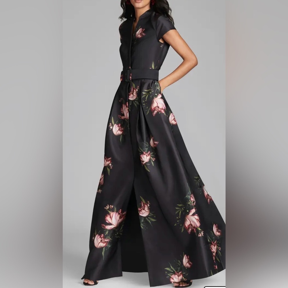 Sachin + Babi Marta Floral Print Belted Satin Gown in size 18W NWT - Picture 4 of 16